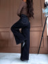 Темно-синие ШИРОКИЕ джинсы "LOOKS" 8425